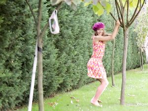 Solo Teen Cutie Flashing Her Panties Outdoors